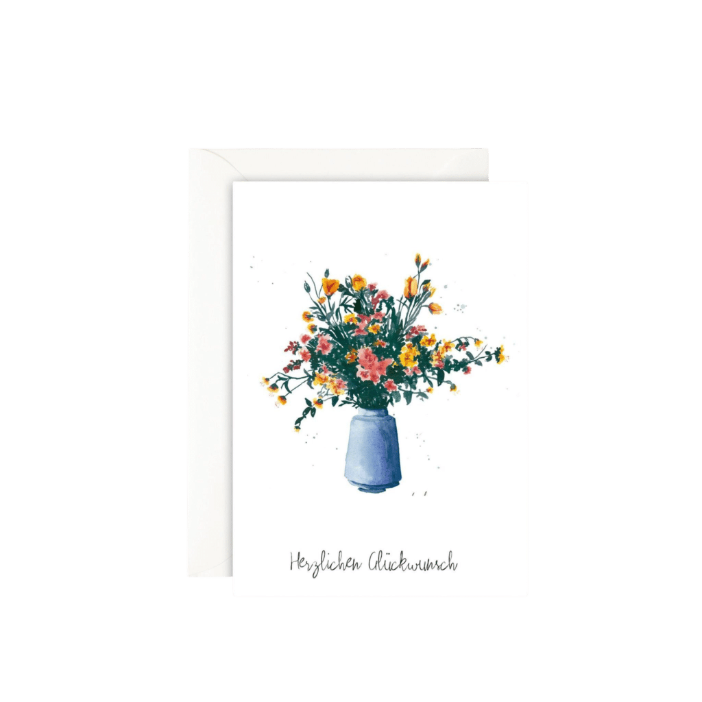 Grußkarte - Blue Flower Vase - Hannibals